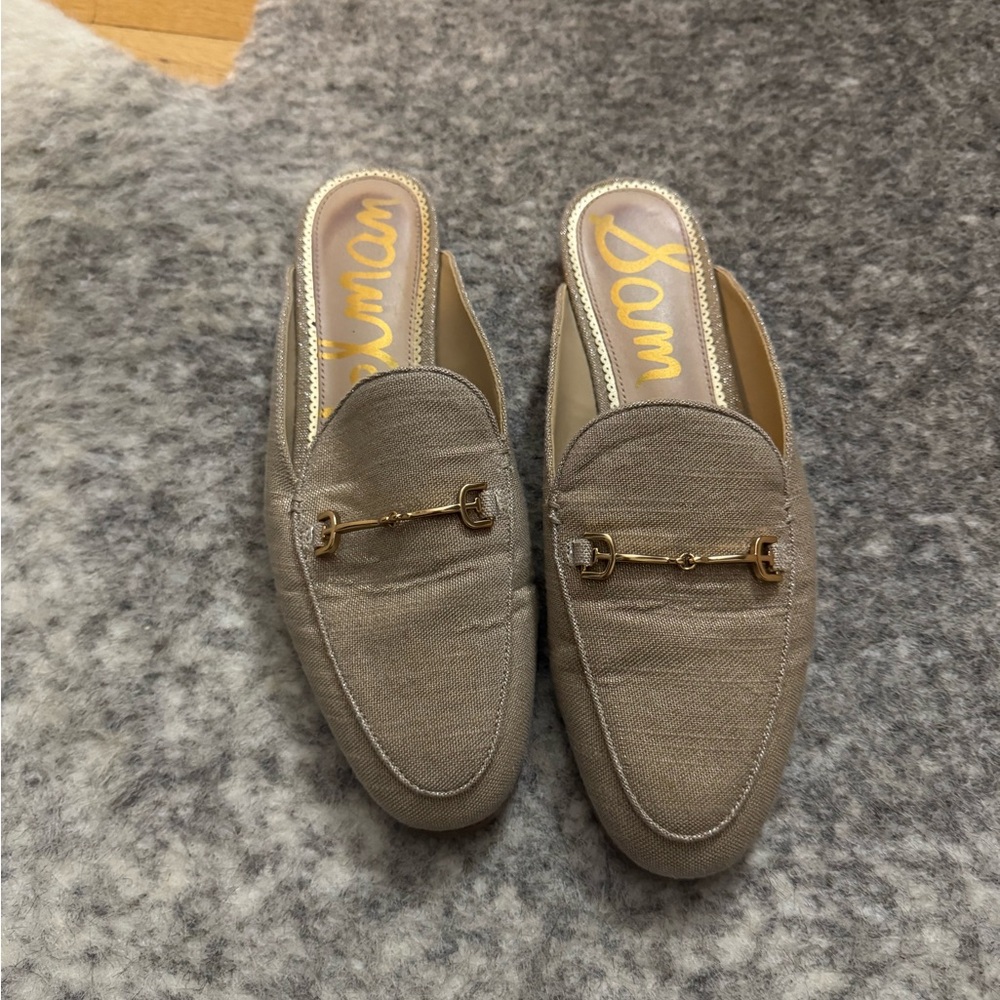 Sam Edelman Metallic Gold Mules - Picture 2 of 2